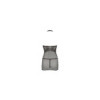 Petite robe en résille noire, sans couture, avec dentelle sur la poitrine. String assorti 